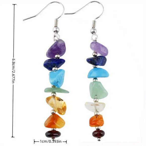 New! Rainbow  dangle  earrings - Picture 6 of 7